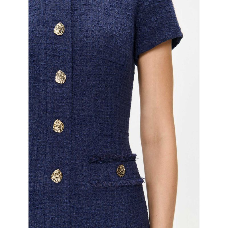 Veronika Maine European Tweed Button Mini Dress image number 2